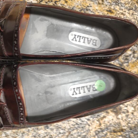 BALLY Switzerland Brown Tassel Leather Loafers Size 9D Made in Italy main image 10